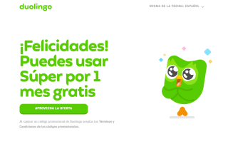 Cupón de 1 Mes Gratis de Super Duolingo