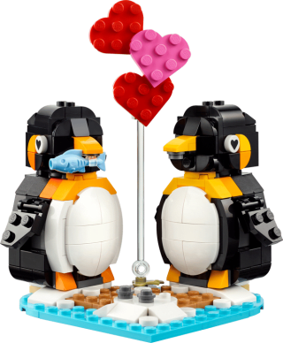 Verliefde pinguïns gratis bij je aankoop in de Lego store