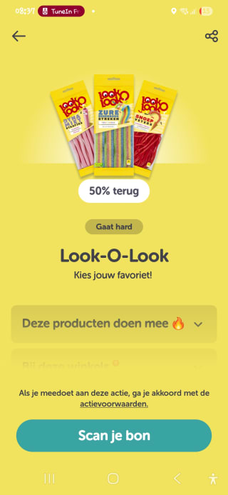 1+1 gratis op Look-O-Look en 50% cashback via Tikkie