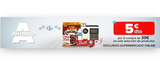 -5€ de Descuento directo por compra de 20€ en Carrefour.