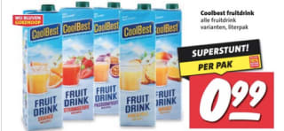 Alle Coolbest fruitdrink voor €0,99 bij nettorama