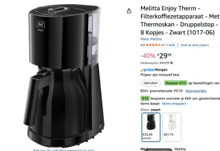 Melitta Enjoy Therm - Filterkoffiezetapparaat - Met Thermoskan voor €29,99