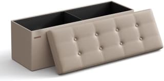 SONGMICS Puff Almacenaje 38 x 110 x 38 cm Soporta hasta 300 kg por 22.65€