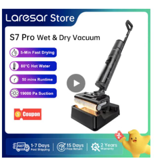 Laresar S7 Pro Draadloze Nat- en Droogstofzuiger voor €196,39 dmv code bij Aliexpress