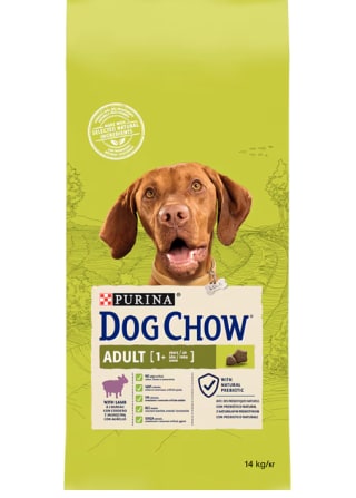 Purina Pienso para perros adultos Dog Chow cordero 14 kg por solo 1.09€