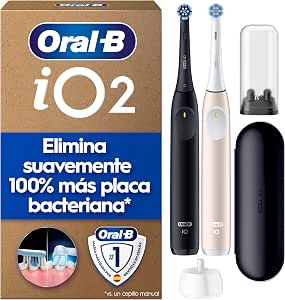 Oral-B iO 2 Cepillos de Dientes Eléctricos, Negro Y Rosa, Pack de 2 por 69.95€