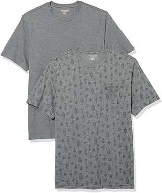 Amazon Essentials Men's Pocket T-Shirt (Grey, Pack of 2, Size L) – £4.20