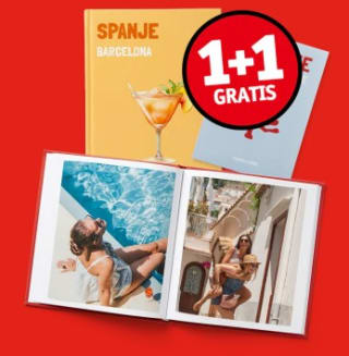 1+1 gratis op alle fotoboeken van Kruidvat