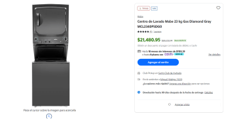 Centro de Lavado Mabe 23 kg Gas por $21,481 en Sam's Club