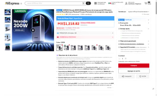 UGREEN Nexode 200W 25000mAh por $1,015 | AliExpress