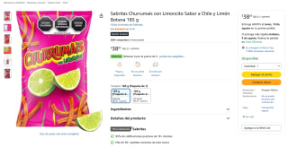 Sabritas Churrumais con Limoncito Chile y Limón 185g por $29 en Amazon
