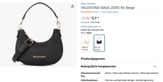 Valentino Zero Schoudertas Leer 22 cm voor €51,75 bij Amazon