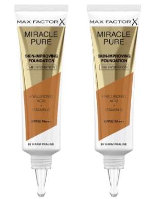 2 Botes de Max Factor base de maquillaje Miracle Pure 89 Warm Praline 30ml por 6.89€