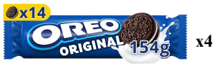 4 x OREO Original galletas rellenas sabor vainilla, 14 galletas 154g por 3.05€