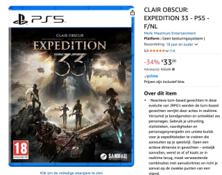 Clair Obscur: Expedition 33 voor €33 bij Amazon