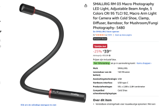 SMALLRIG RM 03 Ledlamp voor macrofotografie voor €36,90 bij Amazon