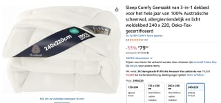 Sleep Comfy 4-Seizoenen Wollen Dekbed 240 x 220 voor €79,92 bij Amazon