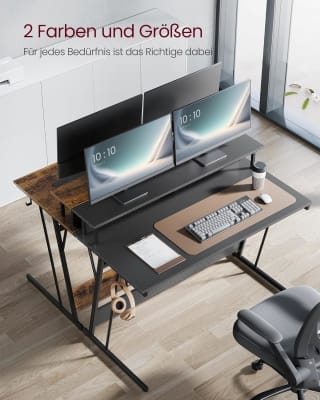 VASAGLE gamingbureau met LED en stekkerdoos voor €45,75 bij Amazon