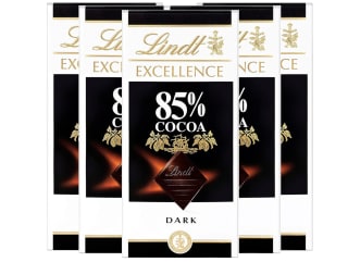 Pack de 5 tabletas Lindt Excellence 85% Cacao 100g por 14,73€