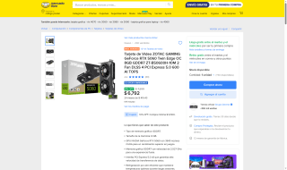 Tarjeta ZOTAC RTX 5060 8GB GDDR7 por $5,513 | Mercado Libre (Banamex)