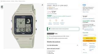 Casio LF-20W-8ACF Reloj Digital por $519 en Amazon