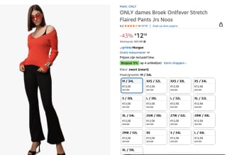 ONLY dames Broek Onlfever Stretch Flaired broek voor €12,50 bij AMazon