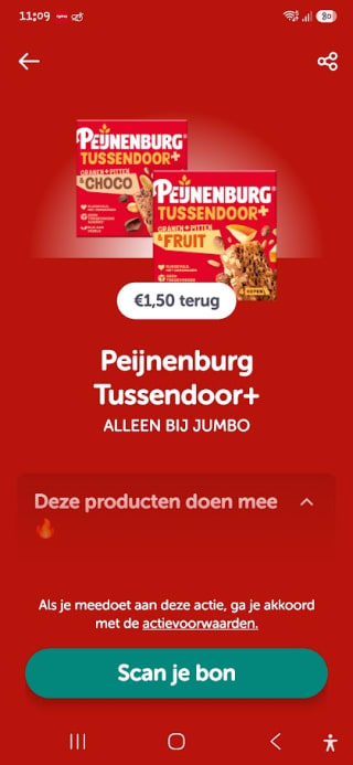 50% korting op Peijnenburg Tussendoor bij Jumbo (+ Tikkie-cashback)