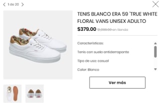 Tenis Blanco Era 59 ‘True White Floral Vans Unisex por $379 | Privalia