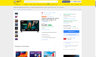 Televisor TCL Q2K 32" Full HD por $2,499 | Oferta Mercado Libre