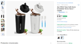 Tazas de Café Termo 510ml 2 Piezas por $188 | Ahorro Mercado Libre