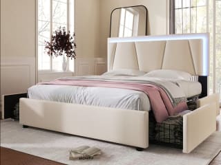 Lit avec rangement 160x200 cm SWEIKO à 204,99€