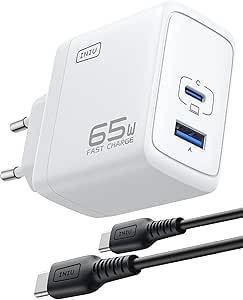 INIU 65W USB C Cargador, 2 Puerto Cargador Tipo C Carga Rápida por 22,99€
