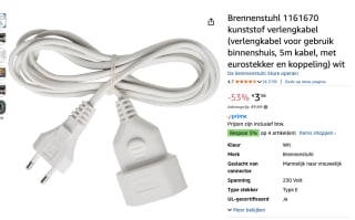 Brennenstuhl Kunststof verlengsnoer 5m voor €3,56 bij Amazon