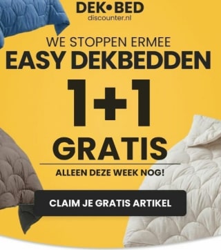 1+1 gratis op Dekbed zonder overtrek bij Dekbed Discounter