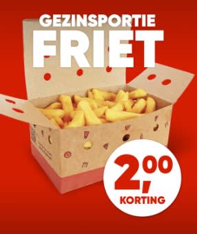 €2 korting op gezinsportie friet bij Kwalitaria