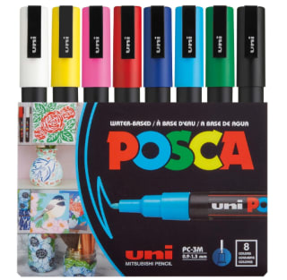Etui de 8 Marqueurs Uni-Ball Posca PC3M pointe ogive à 23,27€