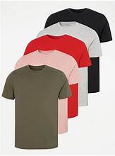5 Pack Crew Neck T-Shirts Multi Colour Set – £10 Asda Deal