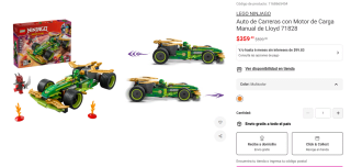 Lego Ninjago Auto de Carreras 71828 por $359 | Oferta Liverpool