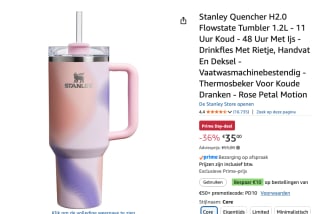 Stanley 1913 Quencher H2.0 Flowstate Tumbler 1.2L voor €35 bij Amazon