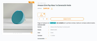 Amazon Echo Pop Alexa 1ra Gen por $500 | Oferta RadioShack
