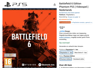 € Battlefield 6 - Phantom Edition voor €32,99 bij Amazon