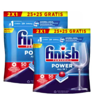 Finish Power All in 1 pastillas para lavavajillas 100 unidades por 13,97€