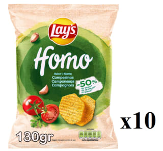 9 Paquetes de Patatas fritas campesinas Horno Lay's 130 g. por 12.53€
