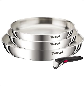 Lot de 3 poêles Tefal Ingenio Emotion - Inox + Poignée amovible à 59,99€