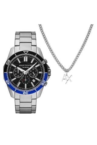 Armani Exchange estuche reloj de cuarzo y collar de acero por 86,90€ en Showroomprivé