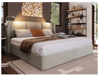 Lit coffre 160x200 cm MODERNLUXE coloris beige à 239,99€