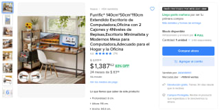 Escritorio 140cm 2 cajones por $1,398 | Mercado Libre