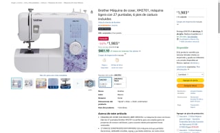 Máquina de Coser Brother XM2701 por $1,983 | Oferta Amazon