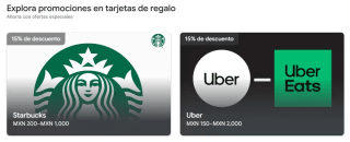 15% de Rebaja en Tarjetas Uber y Starbucks en Google Play