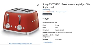 SMEG TSF03RDEU Broodrooster voor €100 bij Amazon